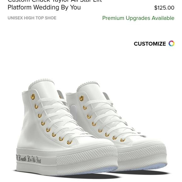 Custom Wedding Converse High Tops - Picture 7 of 8